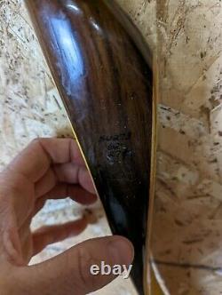 1965 vintage Fred Bear Tigercat 27# 62 RH Recurve Bow w build in rest unusual