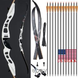20-40lbs Archery 66 Takedown Recurve Bow Aluminum Alloy Riser Carbon Arrows