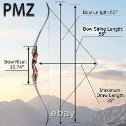 20-55lbs Archery Takedown Traditional 60 Recurve Bow Set Outdoor Hunting Bow