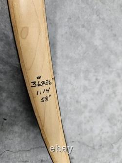 21st Century Long Bow New Moon 58 Traditional Recurve 36#@26