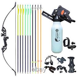 30/40lb Archery Bowfishing Bow Hunting Recurve Bow 10xFishing Arrows Reel Target