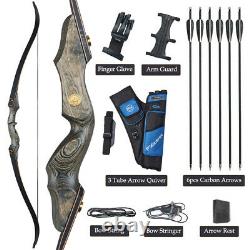 30-50lbs TOPARCHERY 60'' Archery Takedown Recurve Bow & Arrow Set Hunting Target