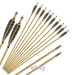 30-50lbs Traditional Archery Recurve Bow + 6X Wood Arrows & 1X Quiver Hunting