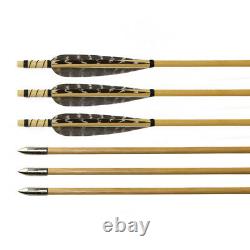 30-50lbs Traditional Archery Recurve Bow + 6X Wood Arrows & 1X Quiver Hunting