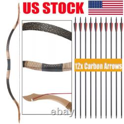 30-50lbs Traditional Archery Recurve Bow Hunting Mongolian Horse Bow&Arrow Set