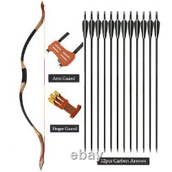 30-50lbs Traditional Bow Archery Recurve Bow Horse Bow and Carbon Arrows Set