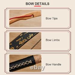 30-50lbs Traditional Recurve Bow Archery Hunting Longbow Mongolian Horsebow