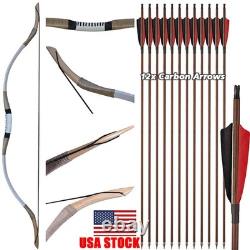 30-70lb Traditional Recurve Bow Mongolian Horse Bow Archery Handmade Hunting Bow