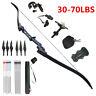 30-70lbs Archery Takedown Recurve Bow Set Hunting Kit Rh Outdoor Sport Adult