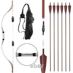 30-70lbs Archery Traditional Recurve Bow Mongolian Horse Bow&Pure Carbon Arrows