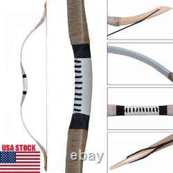 30-70lbs Handmade White Cowhide Traditional Recurve Bow Hunting Archery Horsebow