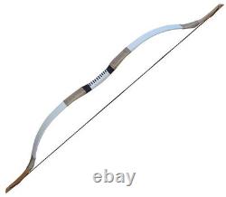 30-70lbs Handmade White Cowhide Traditional Recurve Bow Hunting Archery Horsebow
