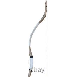 30-70lbs Handmade White Cowhide Traditional Recurve Bow Hunting Archery Horsebow