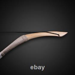 30-70lbs Handmade White Cowhide Traditional Recurve Bow Hunting Archery Horsebow