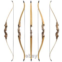 30'' Archery Recurve Bow Set 20-60lbs Takedown Bamboo Core Limbs Shooting Target