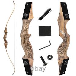 30'' Archery Recurve Bow Set 20-60lbs Takedown Bamboo Core Limbs Shooting Target