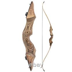 30'' Archery Recurve Bow Set 20-60lbs Takedown Bamboo Core Limbs Shooting Target