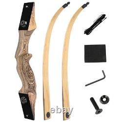 30'' Archery Recurve Bow Set 20-60lbs Takedown Bamboo Core Limbs Shooting Target