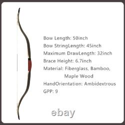 30lbs 50 Turkish Recurve Traditional Bow Handmade HorseBow Hunting Archery
