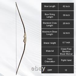 30lbs 62Traditional Archery Set Recurve Bow Set Handmade Hunting Bow for Adult