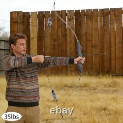 35 Lbs Recurve Bow Kit Right Hand Takedown Wooden Hunting Bow With 12 Arrows