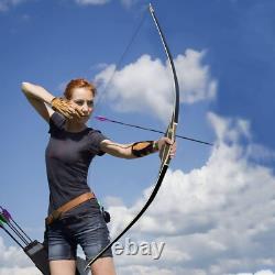 35lb Handmade Wooden Longbow Traditional Archery Recurve Bow Hunting Archery Set