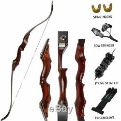 40-60lbs 58 Archery Takedown Recurve Bow Wood Riser Hunting Laminated Bow Set