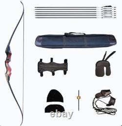 40lbs 60 Takedown Traditional Recurve Bow Set Laminated Hunting Bow for Adult