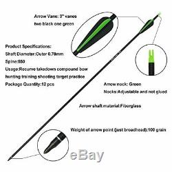 50lb RH Archery Recurve Bow Set Take Down Kits Fiberglass Arrows Hunting Package