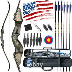50lbs Takedown Archery 62 Recurve Bow Set Traditional Huntin Bow 30lb 40lb wood