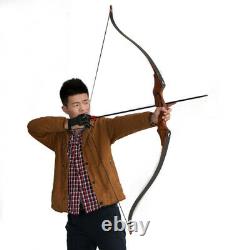 50lbs Takedown Recurve Bow 58 Archery Adult Hunting Target Wooden Longbow RH