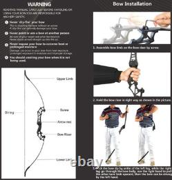 53inch Takedown Recurve Bow RH Target Arrows Archery Beginner Training 40lbs Bow