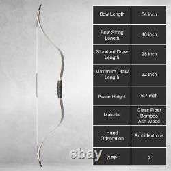 54 Tatar Traditional Recurve Bow for Adults Hunting & Archery 40lbs