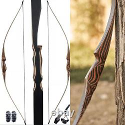 54 Traditional Longbow Recurve Bow 20-70lb Wooden Riser Archery Hunting Target