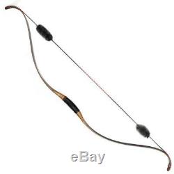 55'' Traditional Archery 45lb Hunting Recurve Bow Target Arrow Silencer Longbow
