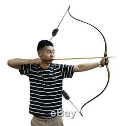 55'' Traditional Archery 45lb Hunting Recurve Bow Target Arrow Silencer Longbow