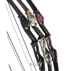 56 Archery Recurve Bow Set 30-50lbs Takedown Carbon Arrows Shooting Target Hunt