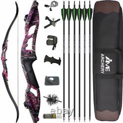 56'' Archery Takedown Recurve Bow 30-50lbs Carbon Arrow Bow Bag Hunting Shooting