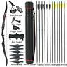 56 Archery Takedown Recurve Bow Right Hand Hunting Arrows Quiver Tips 30-50lb
