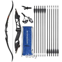 56 Takedown Recurve Bow 30-50lbs Right Hand & Arrows for Archery Hunting Target