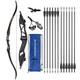 56 Takedown Recurve Bow 30-50lbs Right Hand & Arrows For Archery Hunting Target