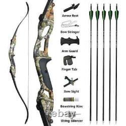 56inch Archery Recurve Bow 30-50lbs 3colors Bows with Spine 500 Carbon Arrow