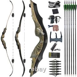 58 Takedown Recurve Bow 20-60lbs Limbs Archery American Hunting Target Shooting
