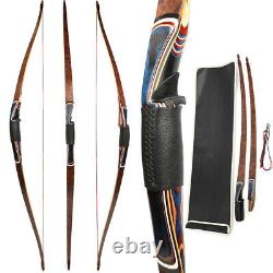 58'' Traditional Longbow 20-55lbs Takedown Triangle Bow Horsebow Archery Hunting