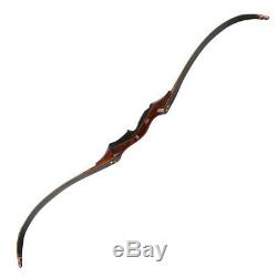 58in. Archery Takedown Recurve Bow Hunting Wooden Longbow Right Hand 35-55lbs