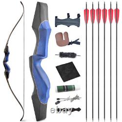 60 25-60lbs Archery Takedown Recurve Bow Set Wooden Riser RH Bow Hunting Target