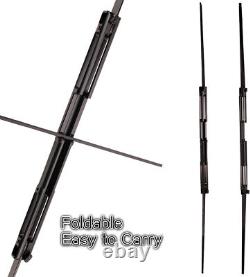 60/40lbs Archery 60 Folding Bow Hunting Tactical Survival Bow & Carbon Arrows