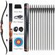 60 Archery American Hunting Recurve Bow And Arrow, Quiver Set Target Shooting