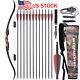 60 Archery American Hunting Recurve Bow And Arrow, Quiver Set For Adult Target