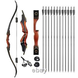 60 Archery Laminated Takedown Recurve Bow 30-50lbs Hunting Target Shooting Set